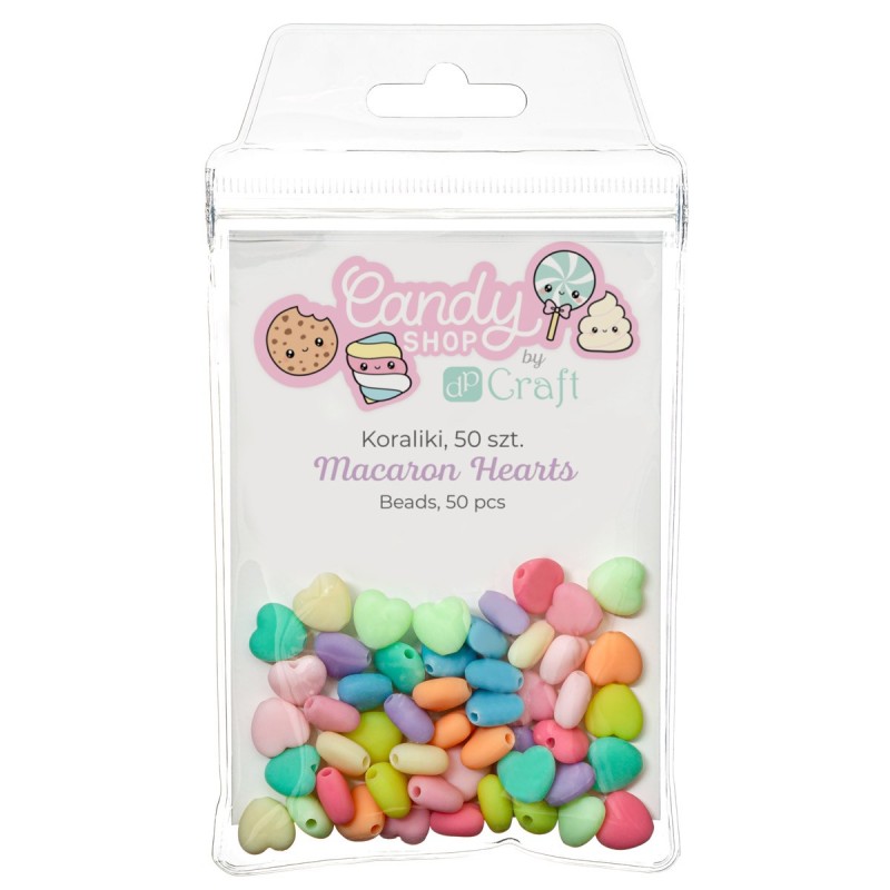 Koraliki akrylowe 50szt - Macaron Hearts GRKO-159 Dalprint